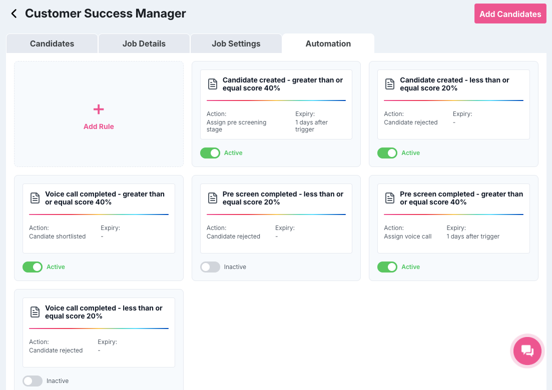 Hiring Automation — Gappeo AI hiring platform screenshot