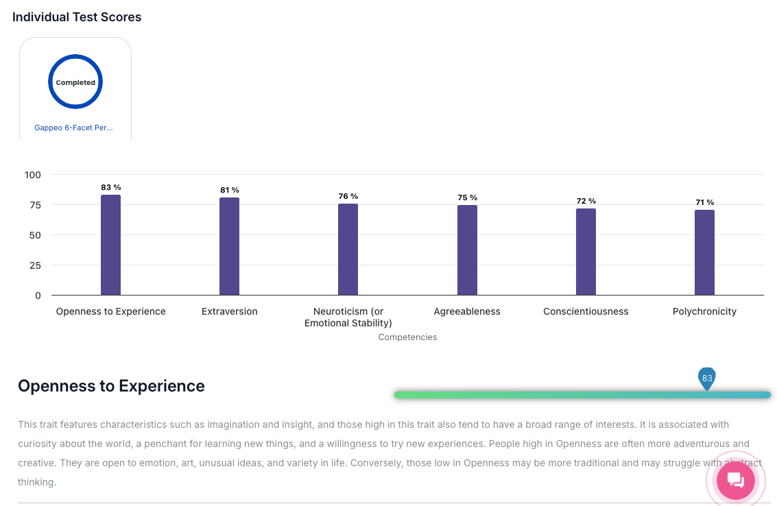 Behaviour Assessments — Gappeo AI hiring platform screenshot