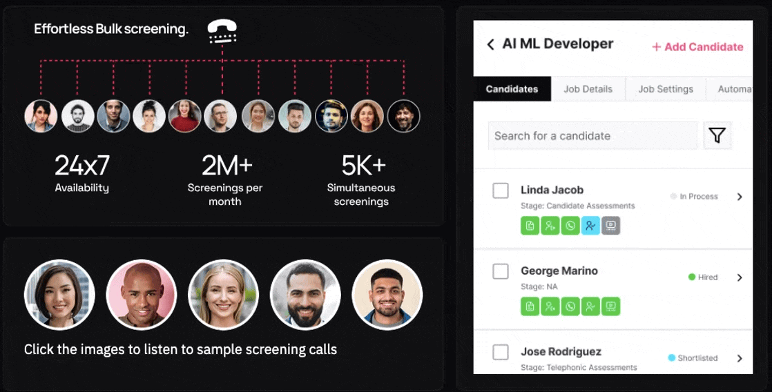 Bulk Screening — Gappeo AI hiring platform screenshot